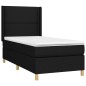vidaXL Cama box spring con colchón tela negro 90x200 cm vidaXL Cama box spring con colchón tela negro 90x200 cm