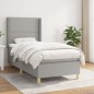 vidaXL Cama box spring con colchón tela gris claro 90x200 cm vidaXL Cama box spring con colchón tela gris claro 90x200 cm
