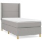 vidaXL Cama box spring con colchón tela gris claro 90x200 cm vidaXL Cama box spring con colchón tela gris claro 90x200 cm