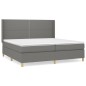 vidaXL Cama box spring con colchón tela gris oscuro 200x200 cm
