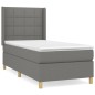 vidaXL Cama box spring con colchón tela gris oscuro 80x200 cm vidaXL Cama box spring con colchón tela gris oscuro 80x200 cm