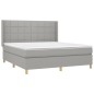 vidaXL Cama box spring con colchón tela gris claro 180x200 cm
