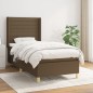 vidaXL Cama box spring con colchón tela marrón oscuro 80x200 cm vidaXL Cama box spring con colchón tela marrón oscuro 80x200 cm