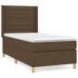 vidaXL Cama box spring con colchón tela marrón oscuro 80x200 cm vidaXL Cama box spring con colchón tela marrón oscuro 80x200 cm