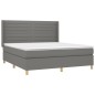 vidaXL Cama box spring con colchón tela gris oscuro 160x200 cm vidaXL Cama box spring con colchón tela gris oscuro 160x200 cm