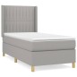 vidaXL Cama box spring con colchón tela gris claro 80x200 cm vidaXL Cama box spring con colchón tela gris claro 80x200 cm