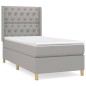 vidaXL Cama box spring con colchón tela gris claro 80x200 cm vidaXL Cama box spring con colchón tela gris claro 80x200 cm