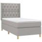 vidaXL Cama box spring con colchón tela gris claro 80x200 cm vidaXL Cama box spring con colchón tela gris claro 80x200 cm