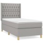 vidaXL Cama box spring con colchón tela gris claro 90x200 cm
