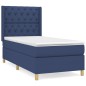 vidaXL Cama box spring con colchón tela azul 80x200 cm