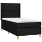 vidaXL Cama box spring con colchón tela negro 80x200 cm vidaXL Cama box spring con colchón tela negro 80x200 cm
