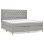 vidaXL Cama box spring con colchón tela gris claro 160x200 cm