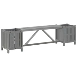 vidaXL Banco de jardín con 2 jardineras madera de acacia gris 150 cm