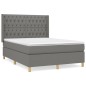 vidaXL Cama box spring con colchón tela gris oscuro 140x200 cm vidaXL Cama box spring con colchón tela gris oscuro 140x200 cm