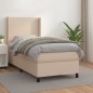 vidaXL Cama box spring con colchón cuero sintético capuchino 80x200 cm vidaXL Cama box spring con colchón cuero sintético capuchino 80x200 cm