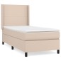 vidaXL Cama box spring con colchón cuero sintético capuchino 80x200 cm vidaXL Cama box spring con colchón cuero sintético capuchino 80x200 cm
