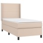 vidaXL Cama box spring con colchón cuero sintético capuchino 80x200 cm vidaXL Cama box spring con colchón cuero sintético capuchino 80x200 cm