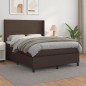 vidaXL Cama box spring con colchón cuero sintético marrón 140x190 cm vidaXL Cama box spring con colchón cuero sintético marrón 140x190 cm