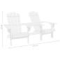 vidaXL Silla jardín Adirondack y mesita madera maciza de abeto blanca vidaXL Silla jardín Adirondack y mesita madera maciza de abeto blanca