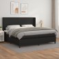 vidaXL Cama box spring con colchón cuero sintético negro 200x200 cm