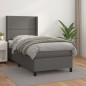 vidaXL Cama box spring con colchón cuero sintético gris 80x200 cm vidaXL Cama box spring con colchón cuero sintético gris 80x200 cm
