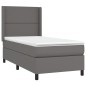 vidaXL Cama box spring con colchón cuero sintético gris 80x200 cm vidaXL Cama box spring con colchón cuero sintético gris 80x200 cm