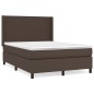 vidaXL Cama box spring con colchón cuero sintético marrón 140x200cm vidaXL Cama box spring con colchón cuero sintético marrón 140x200cm