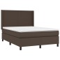 vidaXL Cama box spring con colchón cuero sintético marrón 140x200cm vidaXL Cama box spring con colchón cuero sintético marrón 140x200cm