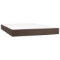 vidaXL Cama box spring con colchón cuero sintético marrón 140x200cm vidaXL Cama box spring con colchón cuero sintético marrón 140x200cm