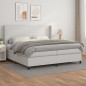 vidaXL Cama box spring con colchón cuero sintético blanco 200x200 cm vidaXL Cama box spring con colchón cuero sintético blanco 200x200 cm