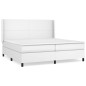 vidaXL Cama box spring con colchón cuero sintético blanco 200x200 cm vidaXL Cama box spring con colchón cuero sintético blanco 200x200 cm