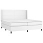 vidaXL Cama box spring con colchón cuero sintético blanco 200x200 cm vidaXL Cama box spring con colchón cuero sintético blanco 200x200 cm