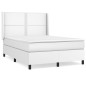 vidaXL Cama box spring con colchón cuero sintético blanco 140x200cm vidaXL Cama box spring con colchón cuero sintético blanco 140x200cm