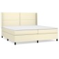 vidaXL Cama box spring con colchón cuero sintético crema 200x200 cm vidaXL Cama box spring con colchón cuero sintético crema 200x200 cm
