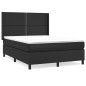vidaXL Cama box spring con colchón cuero sintético negro 140x190 cm