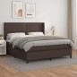 vidaXL Cama box spring con colchón cuero sintético marrón 180x200 cm vidaXL Cama box spring con colchón cuero sintético marrón 180x200 cm