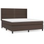 vidaXL Cama box spring con colchón cuero sintético marrón 180x200 cm vidaXL Cama box spring con colchón cuero sintético marrón 180x200 cm