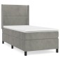 vidaXL Cama box spring con colchón terciopelo gris claro 100x200 cm vidaXL Cama box spring con colchón terciopelo gris claro 100x200 cm
