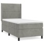 vidaXL Cama box spring con colchón terciopelo gris claro 80x200 cm vidaXL Cama box spring con colchón terciopelo gris claro 80x200 cm