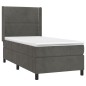 vidaXL Cama box spring con colchón terciopelo gris oscuro 90x200 cm