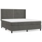 vidaXL Cama box spring con colchón terciopelo gris oscuro 180x200 cm vidaXL Cama box spring con colchón terciopelo gris oscuro 180x200 cm