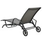 vidaXL Tumbonas con mesa 2 unidades textilene y acero 