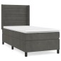 vidaXL Cama box spring con colchón terciopelo gris oscuro 90x190 cm vidaXL Cama box spring con colchón terciopelo gris oscuro 90x190 cm