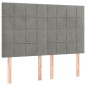 vidaXL Cama box spring con colchón terciopelo gris claro 140x200 cm vidaXL Cama box spring con colchón terciopelo gris claro 140x200 cm