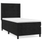 vidaXL Cama box spring con colchón terciopelo negro 100x200 cm vidaXL Cama box spring con colchón terciopelo negro 100x200 cm