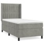 vidaXL Cama box spring con colchón terciopelo gris claro 80x200 cm vidaXL Cama box spring con colchón terciopelo gris claro 80x200 cm