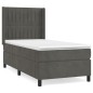 vidaXL Cama box spring con colchón terciopelo gris oscuro 90x200 cm vidaXL Cama box spring con colchón terciopelo gris oscuro 90x200 cm
