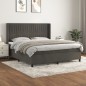 vidaXL Cama box spring con colchón terciopelo gris oscuro 180x200 cm vidaXL Cama box spring con colchón terciopelo gris oscuro 180x200 cm