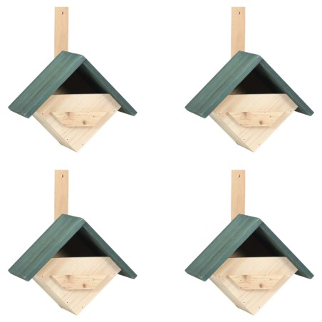 vidaXL Casa para pájaros 4 unidades madera de abeto 24x16x30 cm 