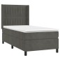 vidaXL Cama box spring con colchón terciopelo gris oscuro 100x200 cm vidaXL Cama box spring con colchón terciopelo gris oscuro 100x200 cm